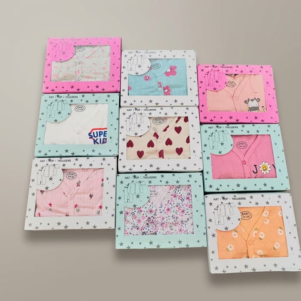 Korean Baby Cotton Bodysuit Set