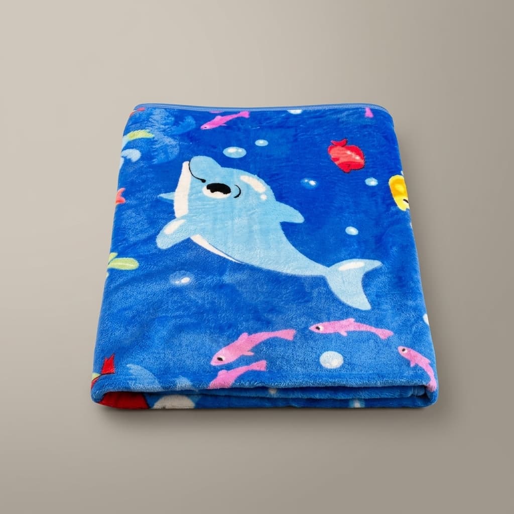 Kids Dolphin Printed Blanket